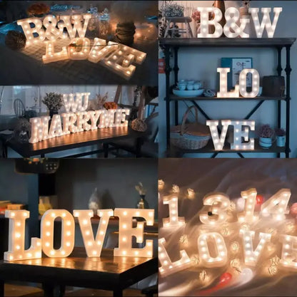 1pcs LED Alphabet Battery Operated All Led Letter A TO Z For Night Lights Wedding Birthday Party For Room and Decoration Using Without Electricity - A