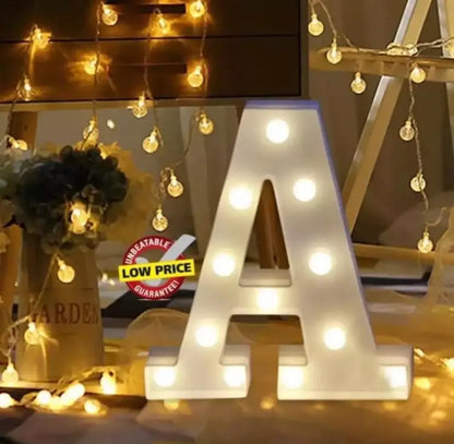 1pcs LED Alphabet Battery Operated All Led Letter A TO Z For Night Lights Wedding Birthday Party For Room and Decoration Using Without Electricity - A