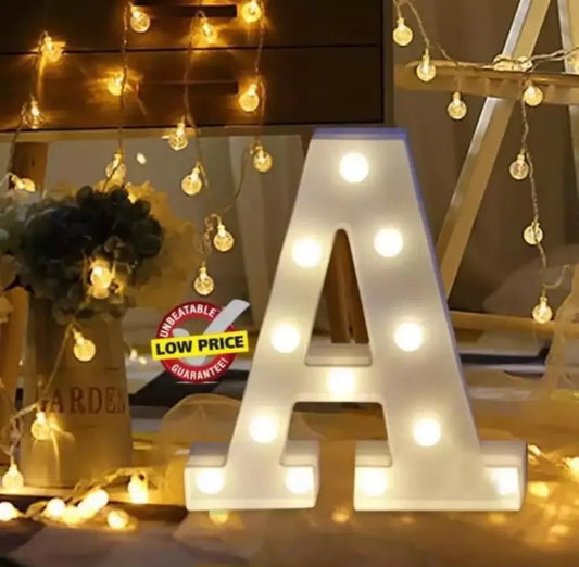 1pcs LED Alphabet Battery Operated All Led Letter A TO Z For Night Lights Wedding Birthday Party For Room and Decoration Using Without Electricity - A