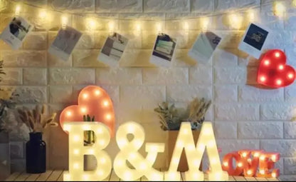 1pcs LED Alphabet Battery Operated All Led Letter A TO Z For Night Lights Wedding Birthday Party For Room and Decoration Using Without Electricity - A