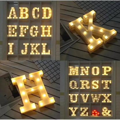 1pcs LED Alphabet Battery Operated All Led Letter A TO Z For Night Lights Wedding Birthday Party For Room and Decoration Using Without Electricity - A