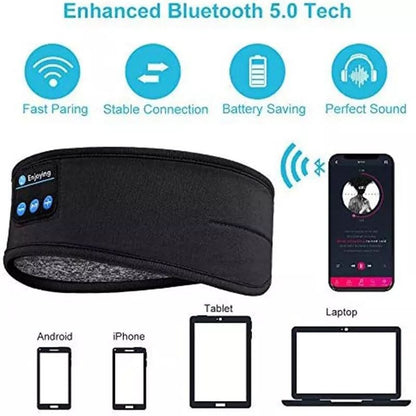 Wireless Bluetooth Music Headband With Built-In Headphones