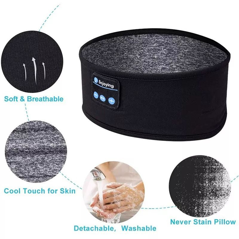 Wireless Bluetooth Music Headband With Built-In Headphones