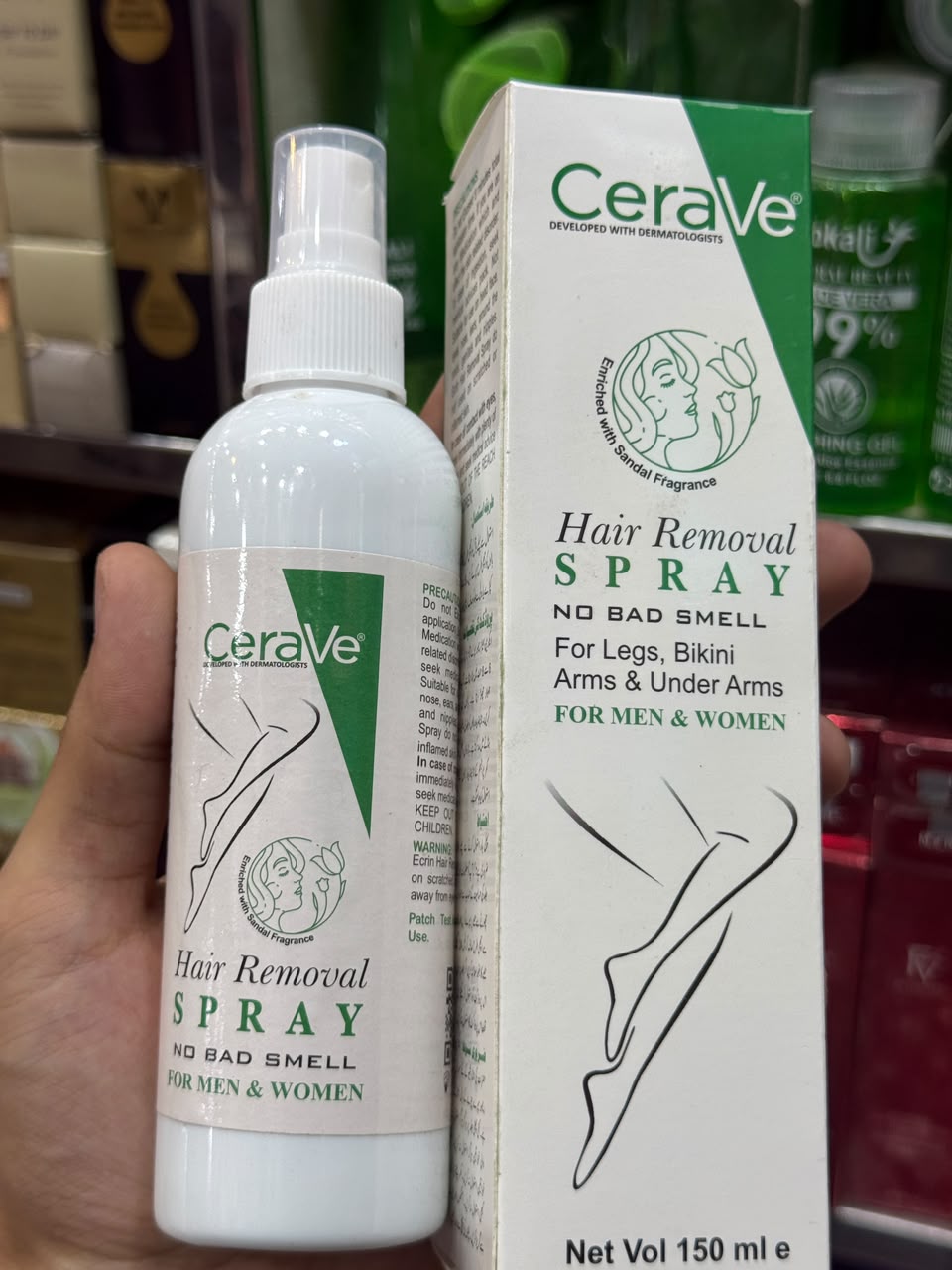 Green CeraVe Hair Removal Spray -  For Men And Women - 150ML