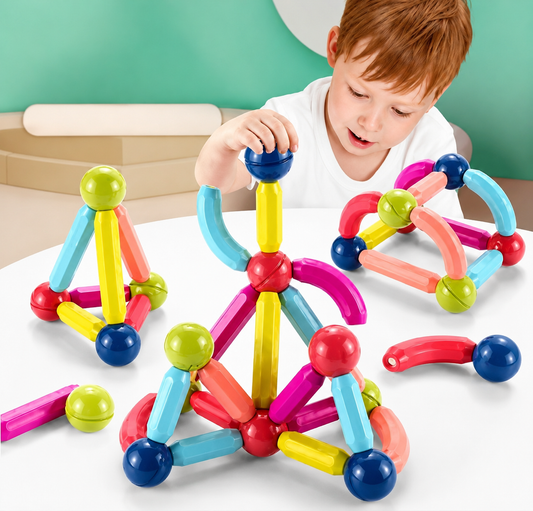 Magnetic Toys Building Blocks - 36 PCS Kids Magnet Balls and Rods Set Toddler STEM Sticks Toy Learning Educational Block Games Stacking Toys for Boy Girl Age 3+ Years Old Preschool
