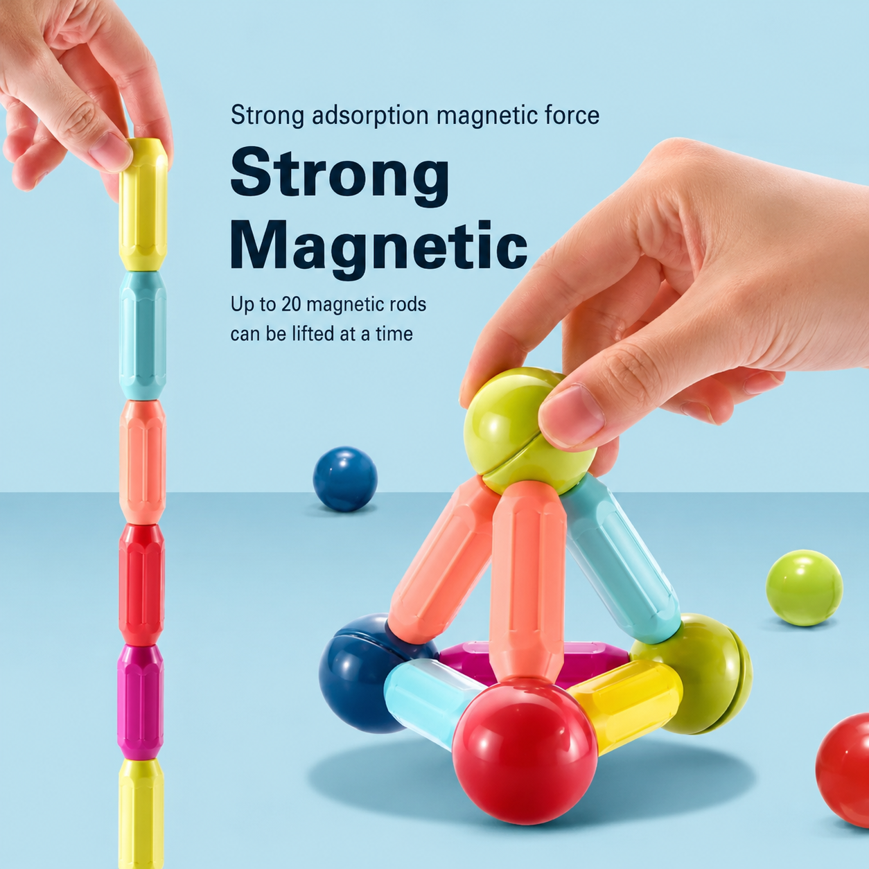 Magnetic Toys Building Blocks - 36 PCS Kids Magnet Balls and Rods Set Toddler STEM Sticks Toy Learning Educational Block Games Stacking Toys for Boy Girl Age 3+ Years Old Preschool