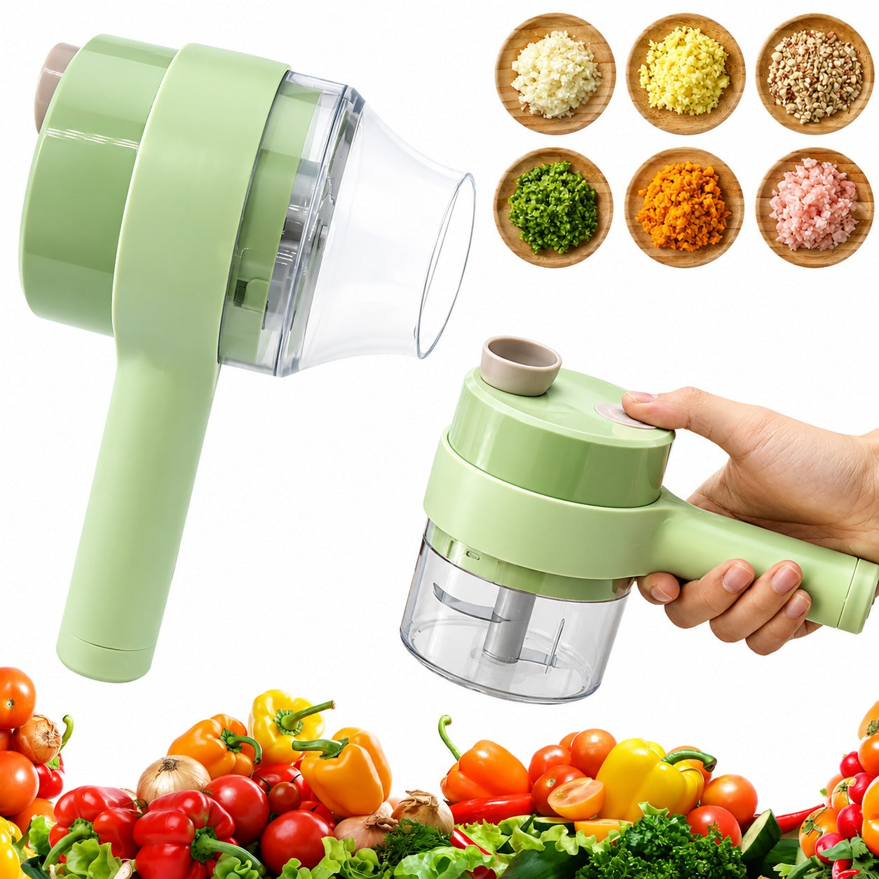 Electric Handheld Vegetable Cutter Slicer Multifunctional Food Chopper Compact Durable And Easy To Use Kitchen Tool