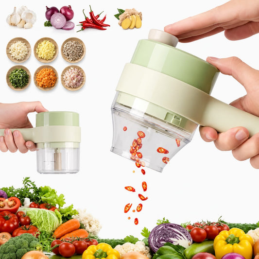 Electric Handheld Vegetable Cutter Slicer Multifunctional Food Chopper Compact