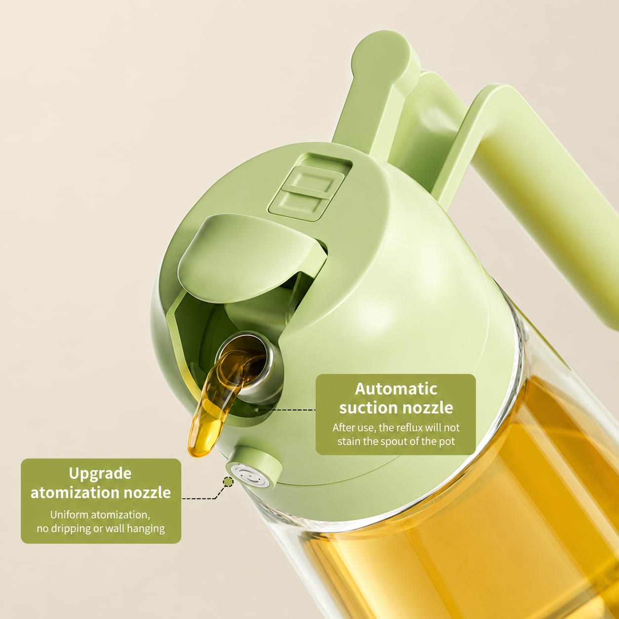2-in-1 Oil Sprayer Bottle for Kitchen – Spray & Pour Dispenser for Cooking, Baking and BBQ