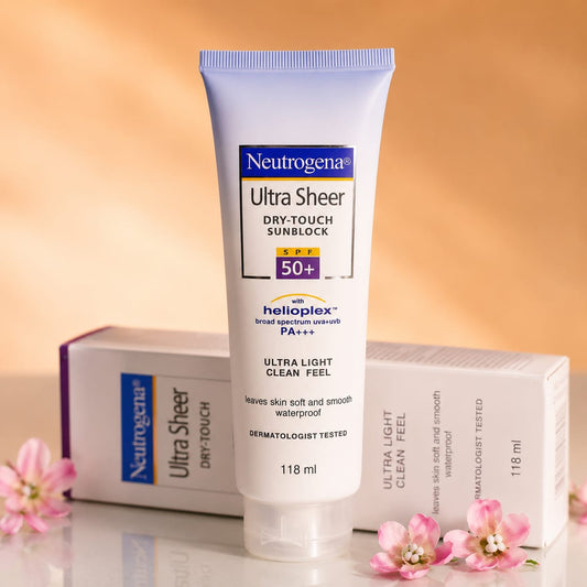 Neutrogena Ultra Sheer Sunblock - High Protection Lightweight Face Body Skincare Formula Non Greasy Clean Feel Daily Sunscreen Lotion - 118ML