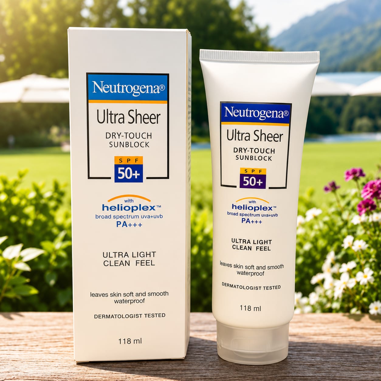 Neutrogena Ultra Sheer Sunblock - High Protection Lightweight Face Body Skincare Formula Non Greasy Clean Feel Daily Sunscreen Lotion - 118ML