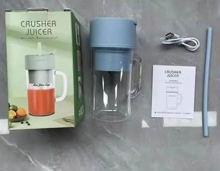 2 in 1 USB Rechargeable Mixing for Coffee, Juice (Cup with Straw & Handle for Fresh Shakes)