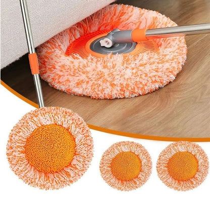 Long-Handle Telescopic Cleaning Mop – 360° Rotating Microfiber Dust Mop with Detachable Head